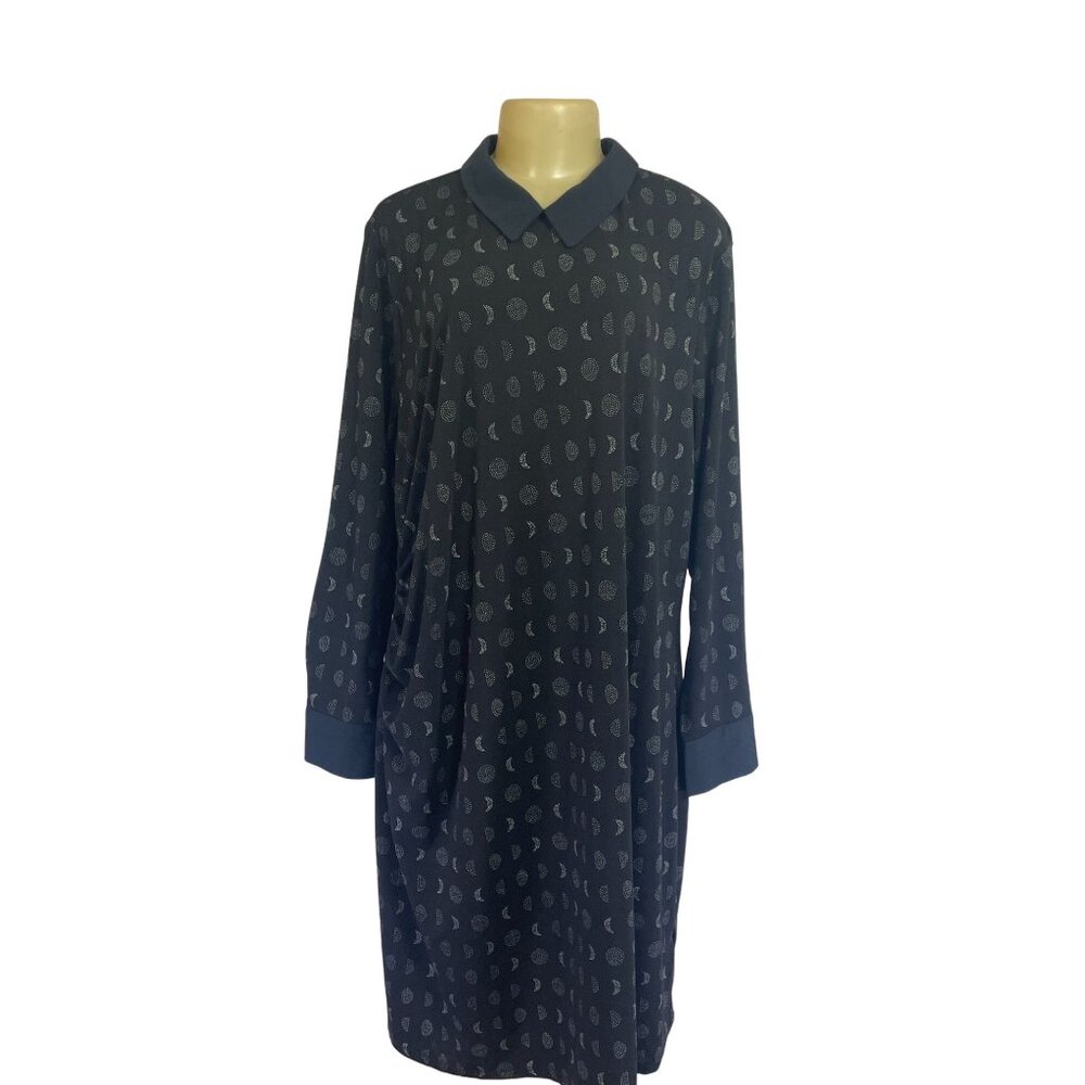 Modcloth Women's Dark Blue/ Black A-Line Casual Midi Dress Size 4X